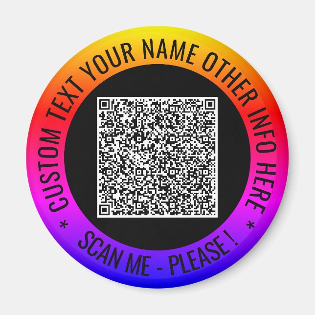 Imã Informações de verificação do código QR e ímã de t (Frente)