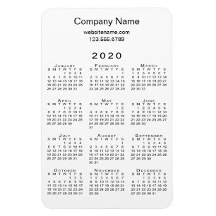 Ímã Informações sobre o Nome da Empresa do Calendár
