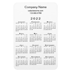 Ímã Informações sobre o nome da empresa do calendár