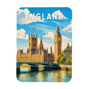 Ímã Inglaterra Reino Unido Ilustração Viagem Arte