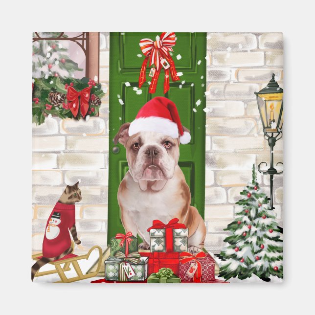 Imã Inglês Buldogue Christmas (Frente)