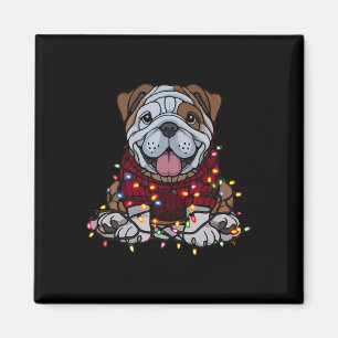 Imã Inglês Buldogue Papais noeis De Fita Para Anima