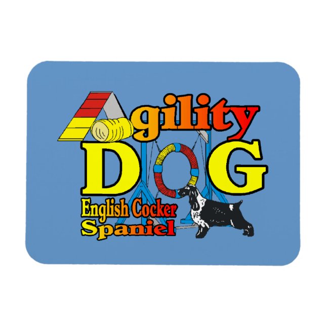 Ímã Inglês Cocker Spaniel Agilidade (Horizontal)