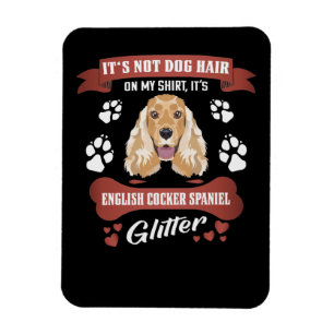 Ímã Inglês Cocker Spaniel Dog Hair Glitter
