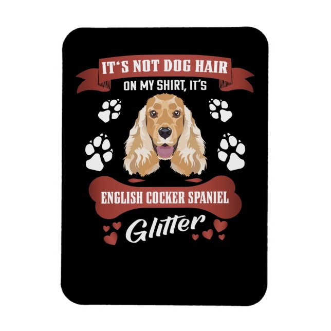 Ímã Inglês Cocker Spaniel Dog Hair Glitter (Vertical)