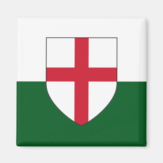 Imã Inglês e País de Gales Magnet - Shield em Branco e (Frente)