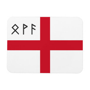 Ímã Inglês - Flag com AngloSaxon Runes