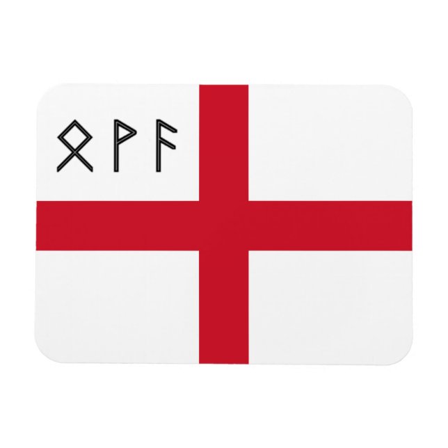Ímã Inglês - Flag com AngloSaxon Runes (Horizontal)