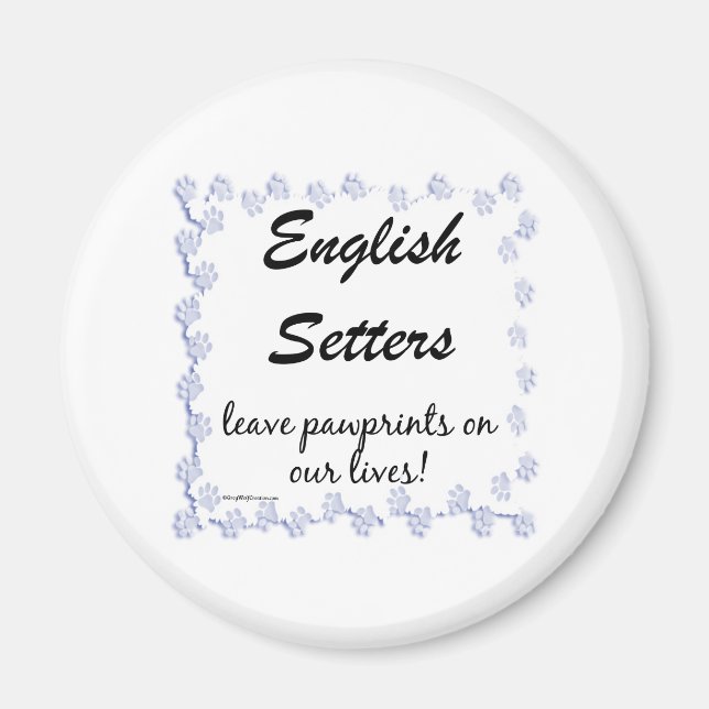 Imã Inglês Setter Pawprint - Magnet (Frente)