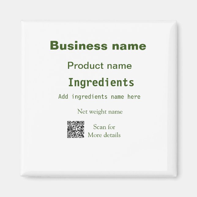 Imã Ingredientes adicionam nome do produto ponderador  (Frente)