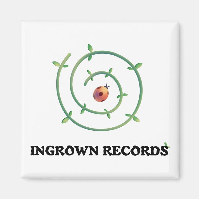 Imã Ingrown Records Ladybug Magnet Square (Frente)