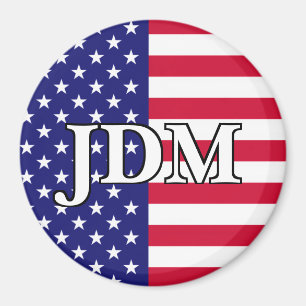 Imã Iniciais customizáveis da bandeira americana