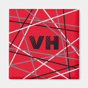 Imã Iniciais de Nome de Violão com Faixa Vermelha lega