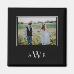 Imã Iniciais Elegantes Ímã de Foto Colorida Editável