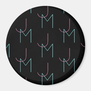 Imã Iniciais em azulejos modernos editáveis e elegante