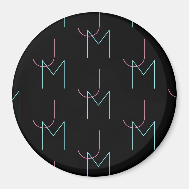 Imã Iniciais em azulejos modernos editáveis e elegante (Frente)