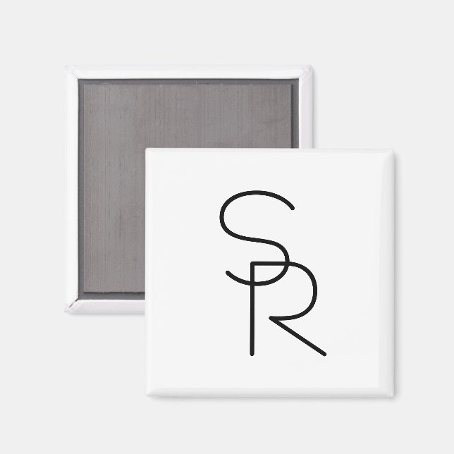 Imã Iniciais Sobrepostas com Estilo Moderno (Front/Back)