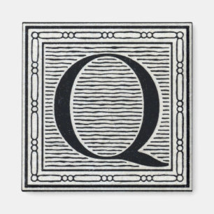Imã Inicial de Woodblock do Woodcut da letra de bloco