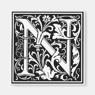 Imã Inicial decorativa "N" da letra
