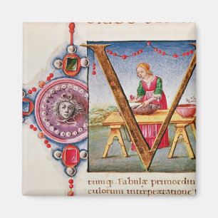 Imã Inicial "V" de Historiated que descreve