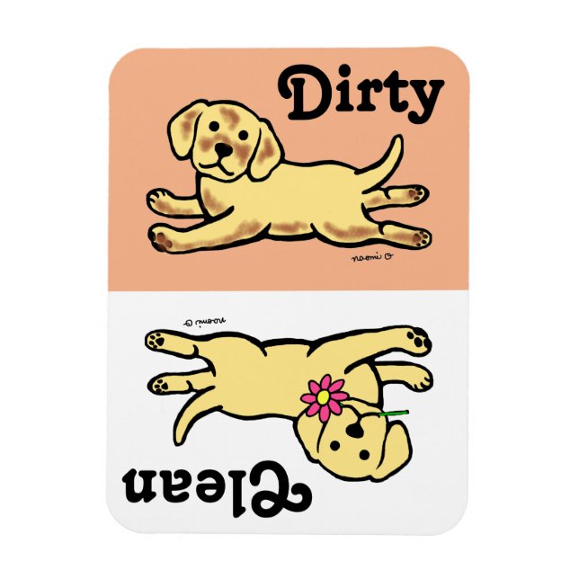 Ímã Innocent Yellow Labrador Puppy Cartoon (Vertical)