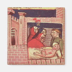 Imã Inquietação com um homem ferido em um castelo