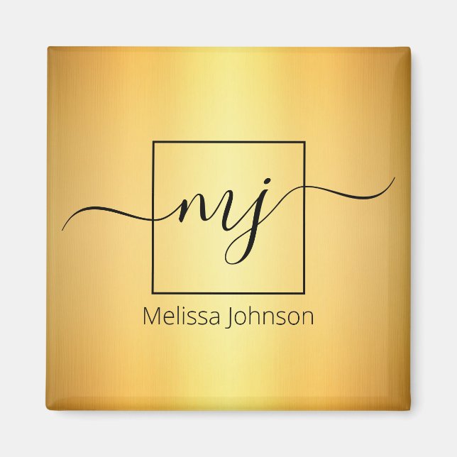 Imã Inscrição elegante em ouro brilhante (Frente)