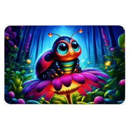 Ímã Inseto mágico numa floresta noturna luminosa