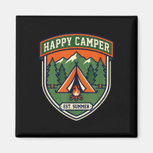 Imã Insígnia de acampamento feliz barraca fogueira de 