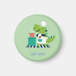 Imã Insígnia de chef dinossauro