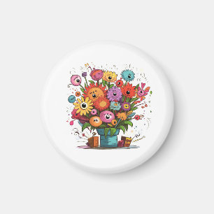 Imã Insígnia floral Flores, presente de ímã, qualquer