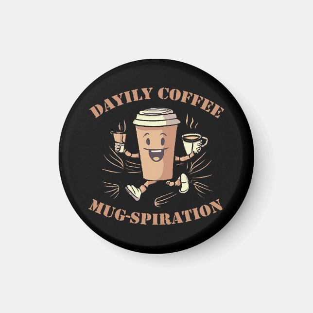 Imã Inspiração Diária de Caneca de Café (Frente)