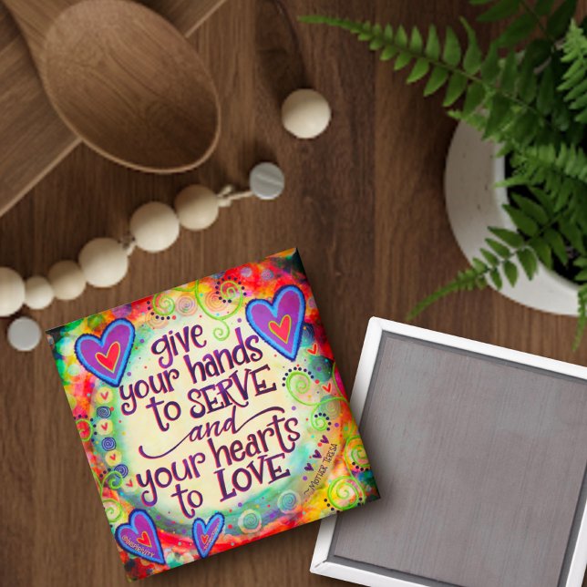 Imã Inspiration Servir Mãos Inspirividade de Citação (Criador carregado)