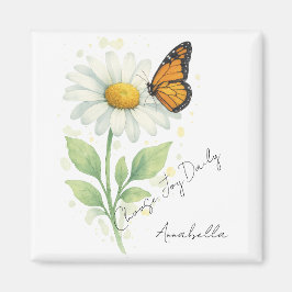 Imã Inspirational Magnet - Daisy & Butterfly