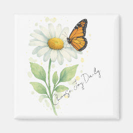 Imã Inspirational Magnet - Daisy & Butterfly