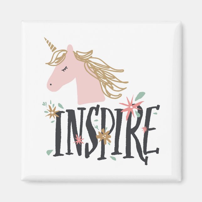 Imã Inspire | Dourado Mane Unicorn (Frente)