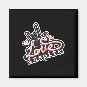 Imã inspire Love ASL ILY Hand Sign Language Daf Aware