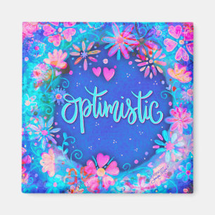 Imã Inspiridade Moderna Azul Floral Bonito Otimista