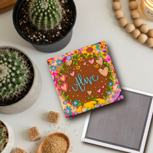 Imã Inspirivência Moderna Floral Bonito viva