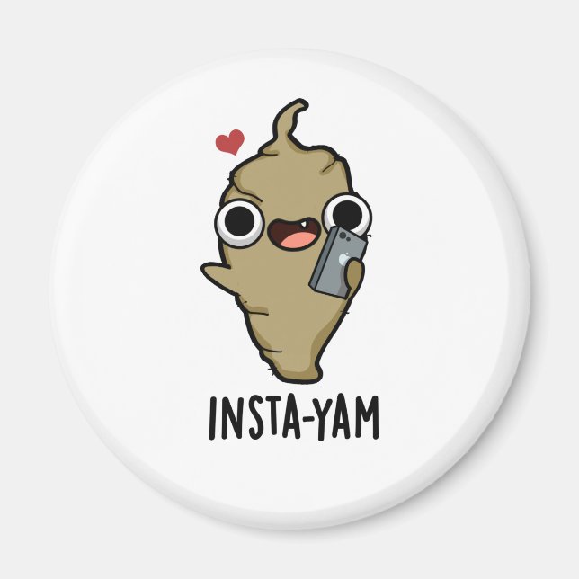 Imã Insta-yam Funny Social Media Veggie Pun (Frente)