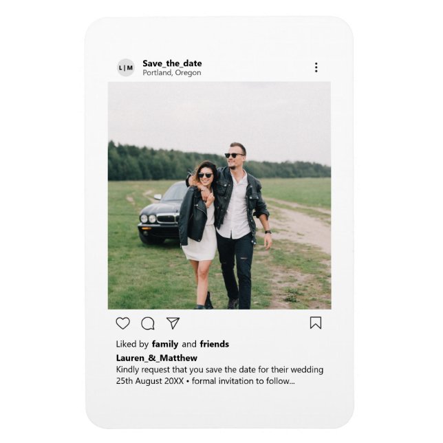 Ímã Instagrama de Fotografias Personalizadas Modernas  (Vertical)