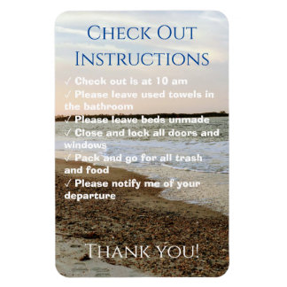 Ímã Instruções de check-out de aluguel Beach Magnet