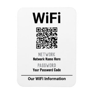 Ímã Instruções de WiFi com Código QR
