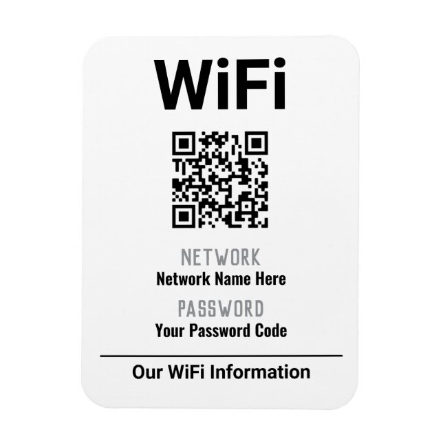 Ímã Instruções WiFi com código QR (Vertical)