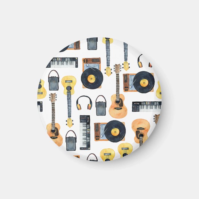 Imã Instrumentos Musicais: Aquarela Sem Costura (Frente)