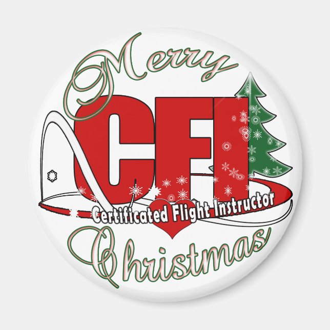 Imã Instrutor de Voo Certificado CFI CHRISTMAS (Frente)