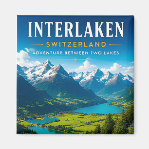 Imã 🏞️ Interlaken Suíça Decoração de Casa do Vale Alp