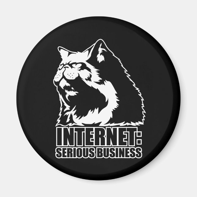 Imã Internet: empresa séria (camiseta engraçada lolcat (Frente)