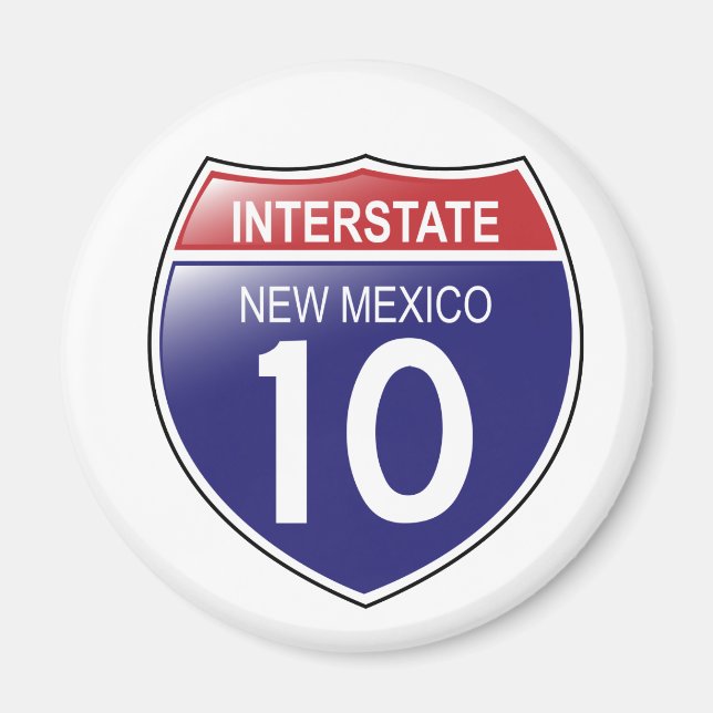 Imã Interstate 10 Novo México Magnet (Frente)