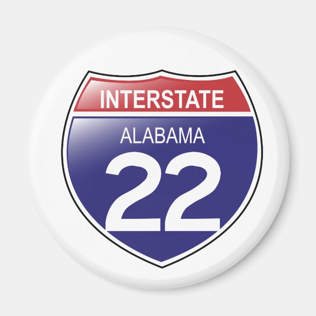 Imã Interstate 22 Alabama Magnet (Frente)